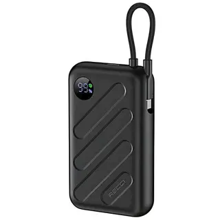بنك طاقة ريتشي 22.5 واط، سلسلة كروز، أسود، 10000 مللي أمبير، P19, POWER BANK RECCI 22.5W CRUISE SERIES BLACK 10000MAH P19