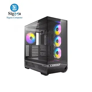 Antec C7 ARGB, RTX 40 GPU Support, 4 x 120mm ARGB PWM Fans Included, Vertical GPU Cooling, Type-C 10Gbps, Seamless Tempered Glass Front & Side Panels, 360mm Radiator Support, Mid-Tower E-ATX PC Case