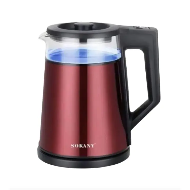 Sokany Electric Kettle, 1.7 Liter, 2000 Watt, Red - SK-SH-1076