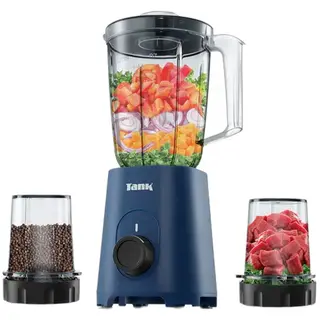 Tank Super Blender With Grinder and Mincer 600 Watt - 1.5Liter - Blue - YB-010
