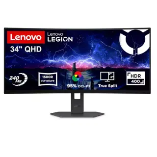 Lenovo Legion 34W-2c 34" WQHD 240Hz Curved Gaming Monitor, Eclipse Black | 68F6GACBEU