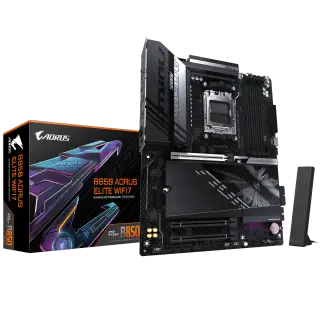 GIGABYTE B850 AORUS ELITE WIFI7 AM5 Ryzen 9000 8000 7000 DDR5 8200MT s OC PCIe 5.0 3 M.2 4 SATA Wi-Fi 7 2.5GbE LAN USB-C Gen2x2 RGB headers ATX