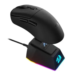 Redragon EBONY M998 STD-1K Tri-Mode Wireless/Bluetooth/Wired Gaming Mouse with RGB Magnetic Charging Dock
