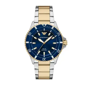 ساعة Emporio Armani World Explorer AR11738 رجالي Solar أزرق ثنائي اللون, 42 مم