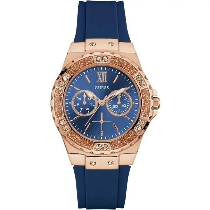 ساعة جيس لايم لايت للنساء W1053L1 بسوار مطاطي أزرق
