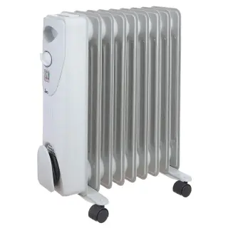 JAC Radiant Heater, 1500 Watt, 9 Fins, White, NGH-329