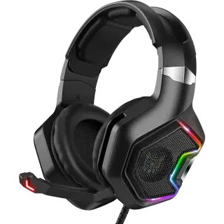 ONIKUMa K10 PRO Gaming Headset with Surround Sound Pro Noise Canceling Gaming Headphones with Mic & RGB Black هيدفون جيمنج RGB