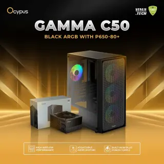 Ocypus Gamma C50 Black ARGB PSU P650-80+ 4FANS