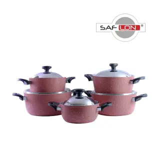 Saflon Granite Cookware Set, Bakelite Handle, 10 Pieces
