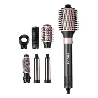 Sokany Hair Dryer Set 7*1 - 1500 Watt 200°C - Black - SK15018