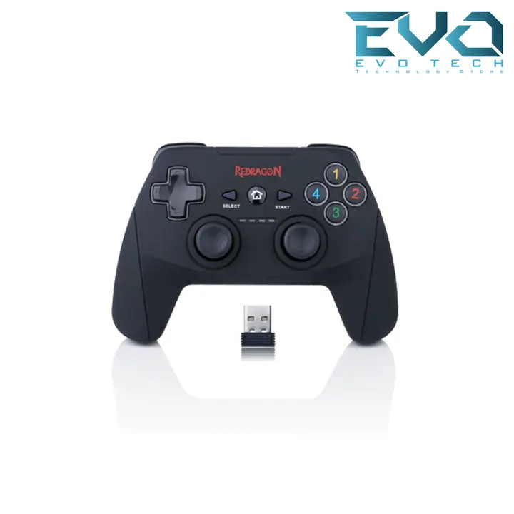 Redragon G808 Harrow Wireless Gamepad PC Game Controller Joystick Dual Vibration for Windows PC, PS3, PlayStation, Android, Xbox 360, Black