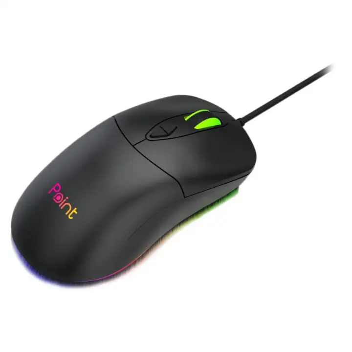 Point PT-210 USB Wired RGB Gaming Mouse 3600Dpi LED Lighting, Black ماوس جيمينج بوينت