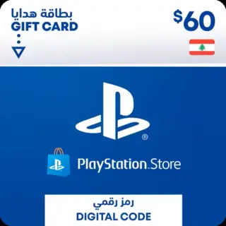 PlayStation Network, $60 PSN Card (Lebanon Store)
