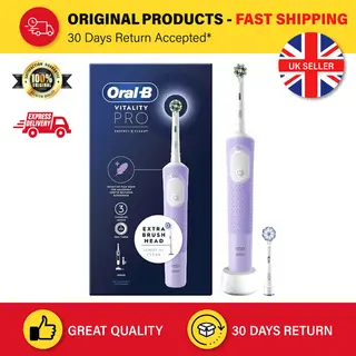 Oral-B Vitality Pro Electric Rechargeable Toothbrush with 2 Brush Heads | Lilac