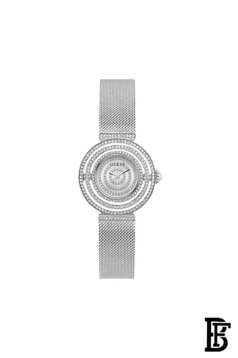 GUESS SILVER TONE CASE SILVER TONE MESH WATCH GW0550L1