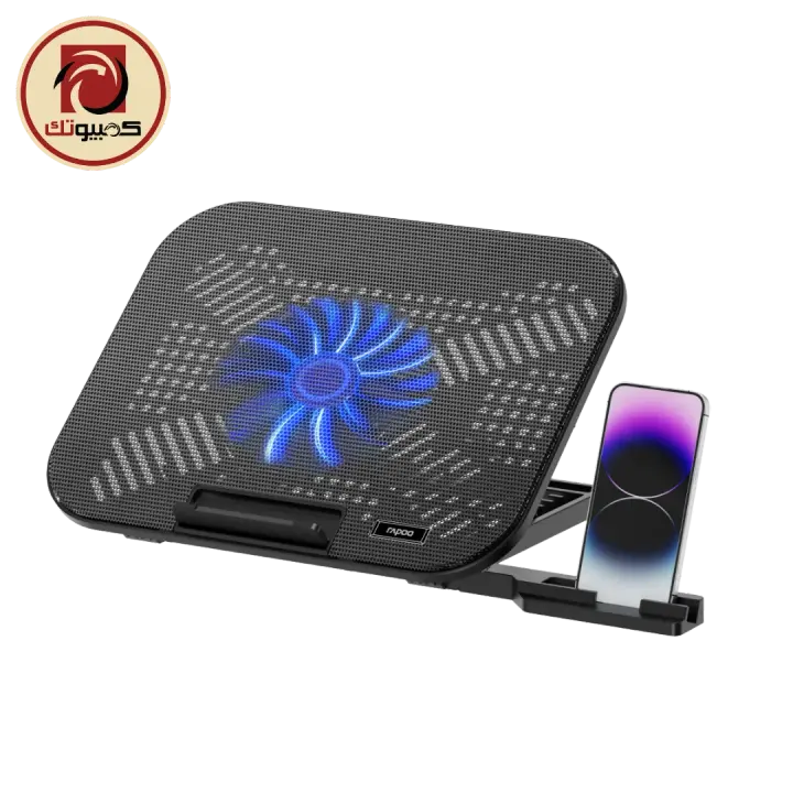 Rapoo CF100 Laptop Cooling Pad, 14″ Blue LED Cooler with Phone Holder