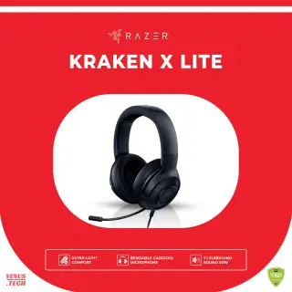 Razer Kraken X Lite Ultralight Gaming Headset: 7.1 Surround Sound - Lightweight Aluminum Frame - Bendable Cardioid Microphone - for PC, PS4, PS5, Switch, Xbox One, Xbox Series X & S, Mobile - Black