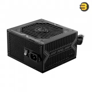 MSI MAG A750BN PCIE5 750W Power Supply, 80 PLUS Bronze Efficiency (up to 85%), ATX Form Factor, Non-Modular, 120mm Sleeve Bearing Fan, PCIe 5.0 16-pin (300W), 2x EPS 8-pin, 2x PCIe 6+2 pin, 5x SATA, Active PFC, OCP/OVP/OPP/OTP/SCP Protection - MAG A750BN