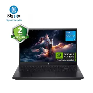 Acer Nitro V 15 ANV15-52-50UU - Intel Core i5-13420H - NVIDIA GeForce RTX 3050 6GB - 16GB DDR5 4800Hz - 512GB Nvme GEN 4 - 15.6"-IPS-FHD-165Hz - Finger Print - White Backlit - Windows 11 - Obsidian black - 2 Years Warranty