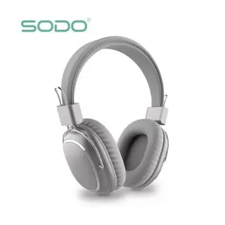 BLUETOOTH HEADPHONE SODOO 1004 ASHEN, سماعة بلوتوث سودو 1004 رمادي فاتح