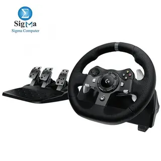 Logitech G920 Driving Force Racing Wheel and Floor Pedals, Real Force Feedback, Stainless Steel Paddle Shifters, Leather Steering Wheel Cover for Xbox Series X|S, Xbox One, PC, Mac - Black