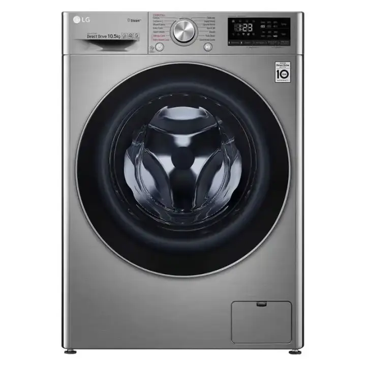 ال جي غسالة ملابس 10.5 كيلو 1400 لفة لون سيلفر استيل F4V5RYP2T