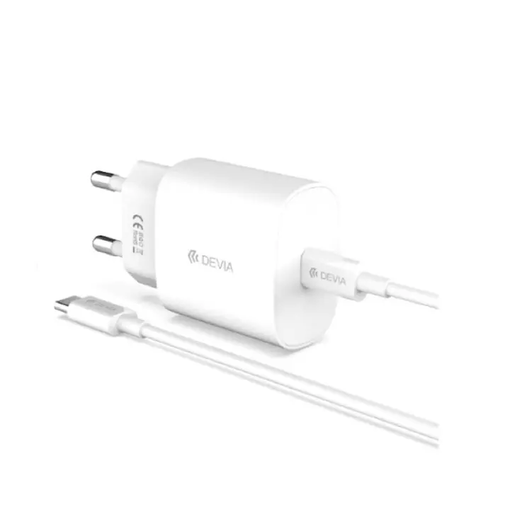 Devia RLC-383 Smart Series 25W PD Quick Home Charger Set With Type-C Cable - White