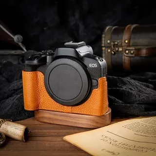For Canon EOS R50 Camera Leather Dock Case Base Protection Camera Cover Shell