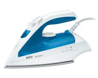 Braun TexStyle 3 Steam Iron, 2000 Watt, White/Blue, TS 340 C