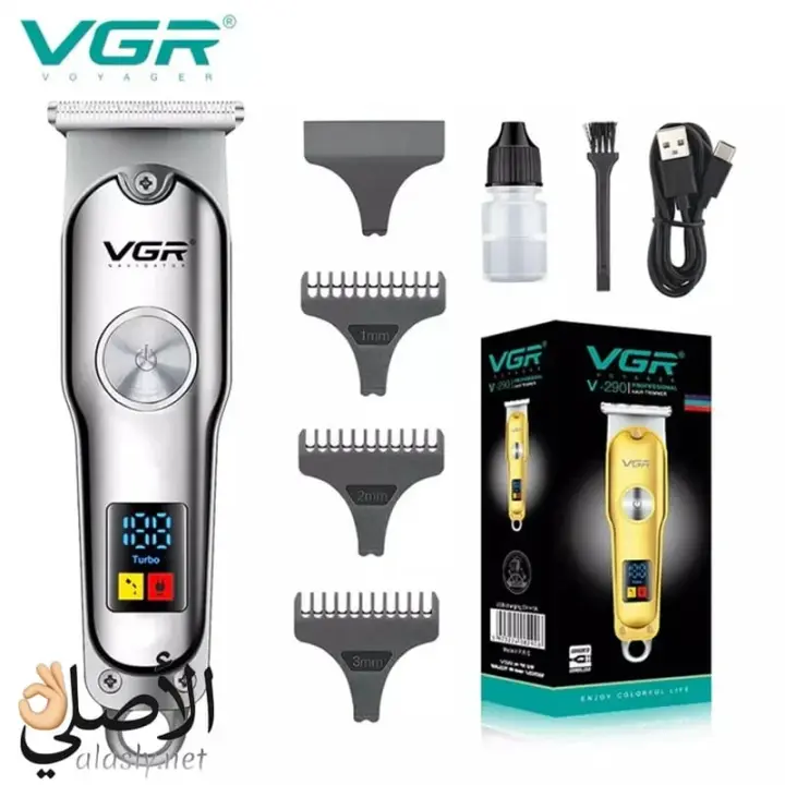 ماكينة حلاقة VGR V-290 للرجال بشاشة LED وشحن USB-C وتشغيل سلكي ولاسلكي, في جي آر
