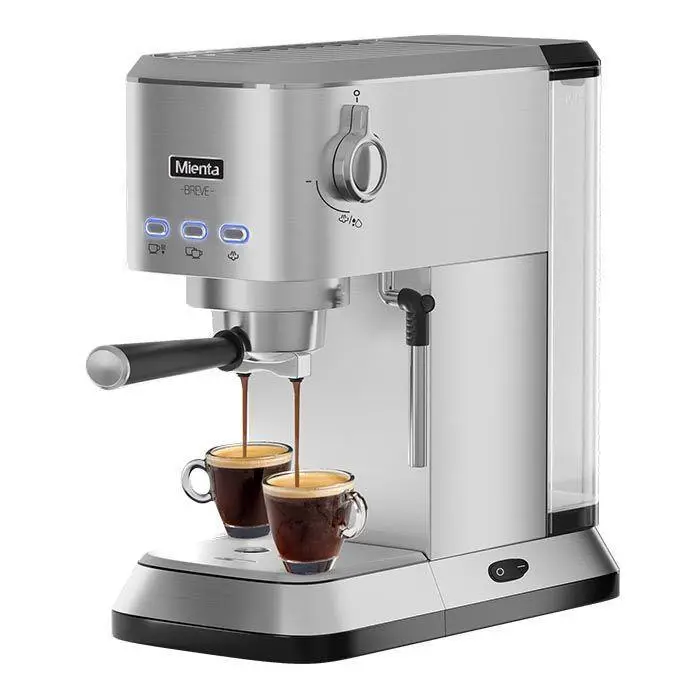 Mienta Espresso Machine , 1.5 Liter 2 Cups , Silver - CM31916A