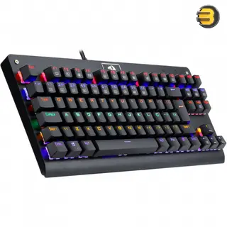Redragon K568R Dark Avenger Tenkeyless 87‑Key Wired Mechanical Gaming Keyboard, Red Switches, Rainbow LED Backlight, Black -