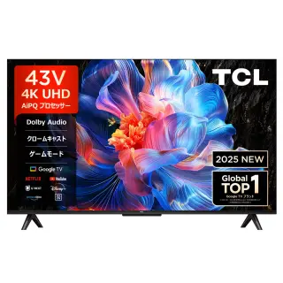 TCL テレビ 43V型 4K Google TV HDR Dolby Audio Dolby Vision Alexa AirPlay2 クロームキャスト Wチューナー ゲームマスター ALLM 自動低遅延 2025年モデル P6K