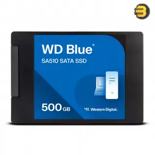Western Digital 500GB WD Blue SA510 SATA Internal Solid State Drive SSD - SATA III 6 Gb/s, 2.5"/7mm, Up to 560 MB/s -