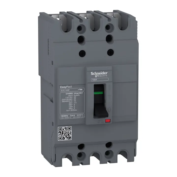 Schneider EZC100F3015 | circuit breaker Easypact EZC100F, TMD, 15 A, 3 poles 3d