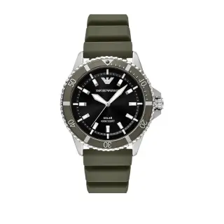 ساعة Emporio Armani World Explorer AR11699 رجالي Solar أسود بسير أخضر, 42 مم