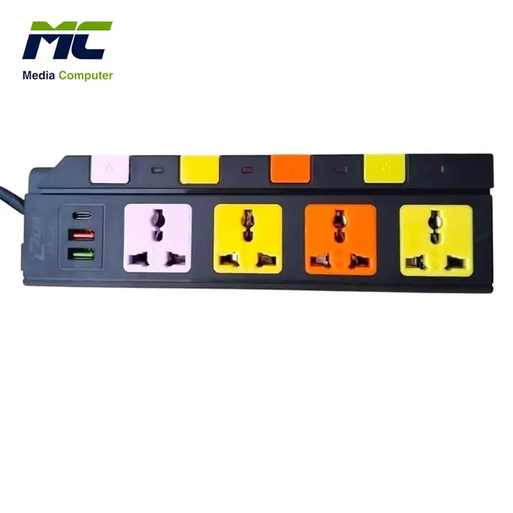 ZERO ZR-26 Power Strip 4 AC Outlets + 2 USB + USB-C, 1.5m