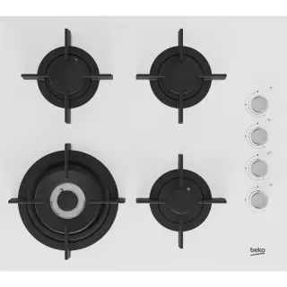 Beko Built-in Gas Cooker - 60 cm - 4 Burners - White - HILW 64122 SWE