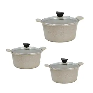 Neoflam granite cookware set 6 pieces Beige