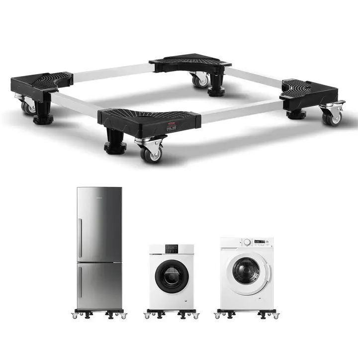 1100lb Steel-Framed Mobile Dolly for Fridge Washer Dryer, 27.5-35.4in