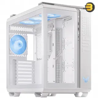 ASUS TUF Gaming GT502 PLUS PC Case, Dual Chamber Chassis, Supports 360mm Radiator, Up to 13 Fans, Discrete aRGB HUB, Fully Modular Design - White - 90DC0093-B19000