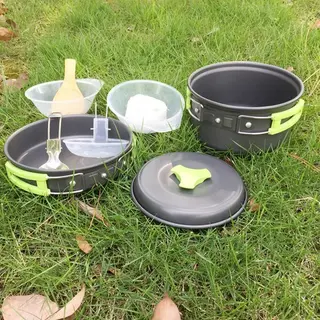 Aluminum Alloy Camping Cookware Folding Tableware Nonstick Portable Set