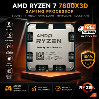 AMD Ryzen 7 7800X3D CPU Gaming Processor 8 Core 16 Thread Socket AM5 5Ghz - Tray