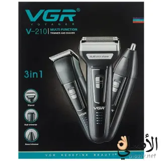 ماكينة حلاقة VGR V-210 متعددة الاستخدام 3×1, حلاقة + تحديد + أنف