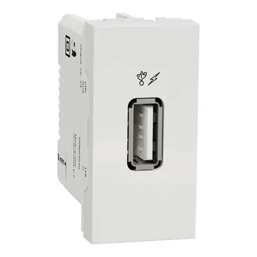 شنايدر NU342818 | New Unica, شاحن USB 1 A, وحدة واحدة, النوع A, أبيض