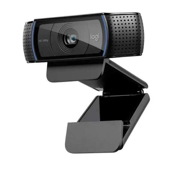 Logitech HD Pro C920 Webcam, Full HD 1080p Video Calls, Crystal-Clear Glass Lens, Auto-Focus, Stereo Sound, and Easy Social Media Sharing