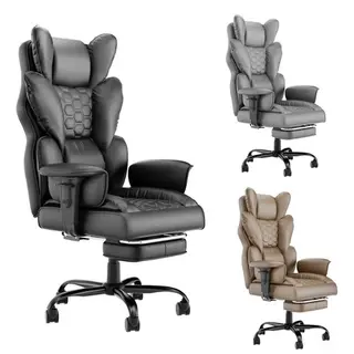 Executive Office Chair Ergonomic Desk Chair with Footrest and Lumbar Support PU