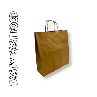 شنطة ورقية كرافت مقاس وسط 1ق