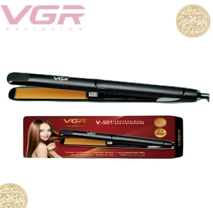 مكواة فرد الشعر الاحترافية VGR V-501 للنساء- لون اسود