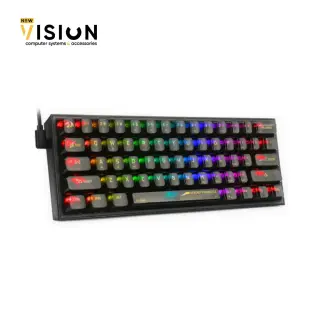 Redragon K617CTB-RGB 60% Wired RGB Gaming Keyboard, 61 Keys Compact Full-Transparent Mechanical Keyboard